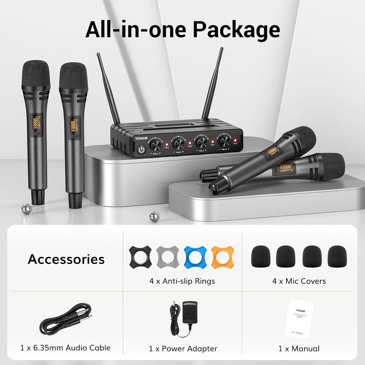 🎤 Dual Wireless Microphone System ✨ UHF Handheld Mics for Karaoke, Parties & Live Events