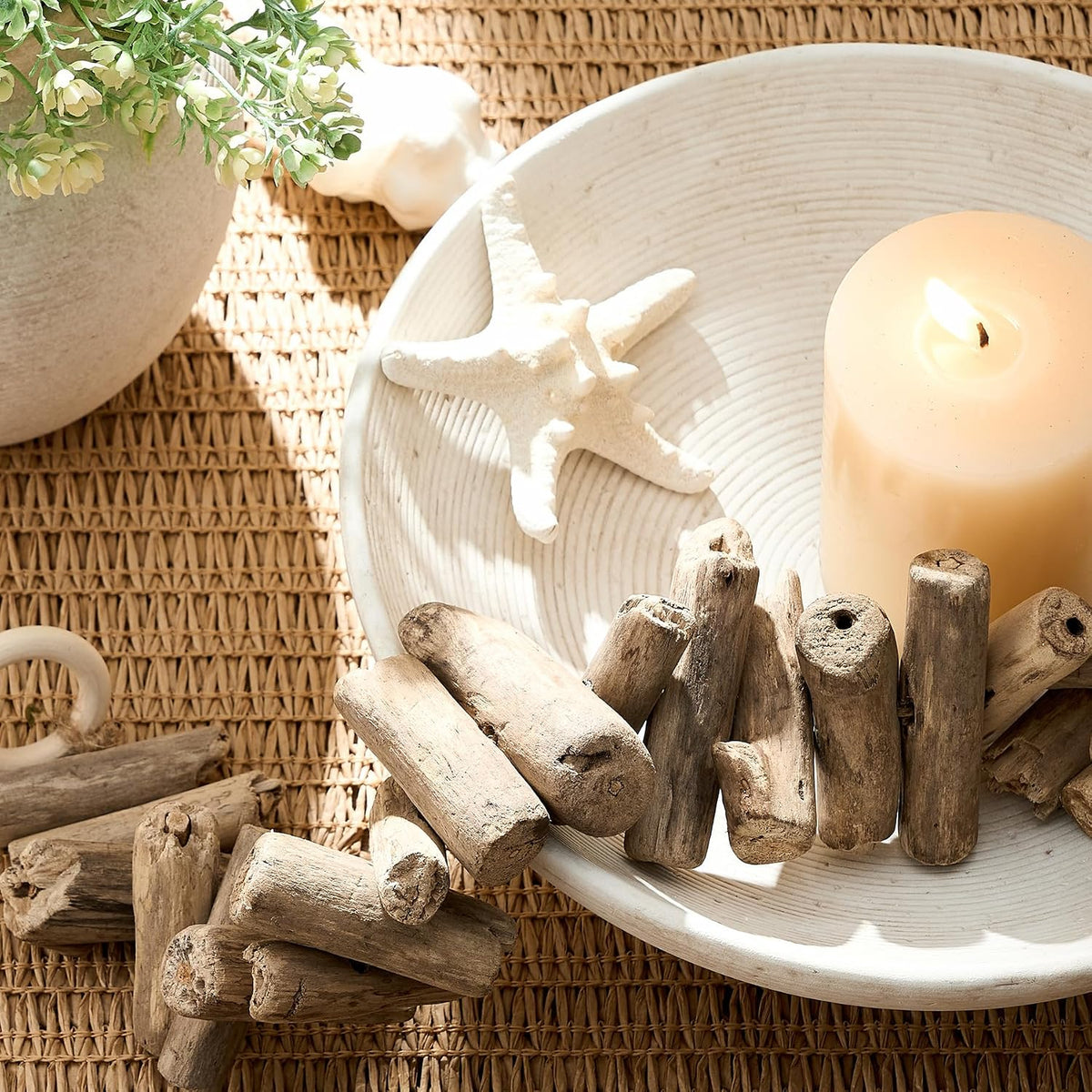 🤍 Rustic Ceramic Accent Table ✨ Farmhouse Decorative Side Table for a Cozy & Stylish Home