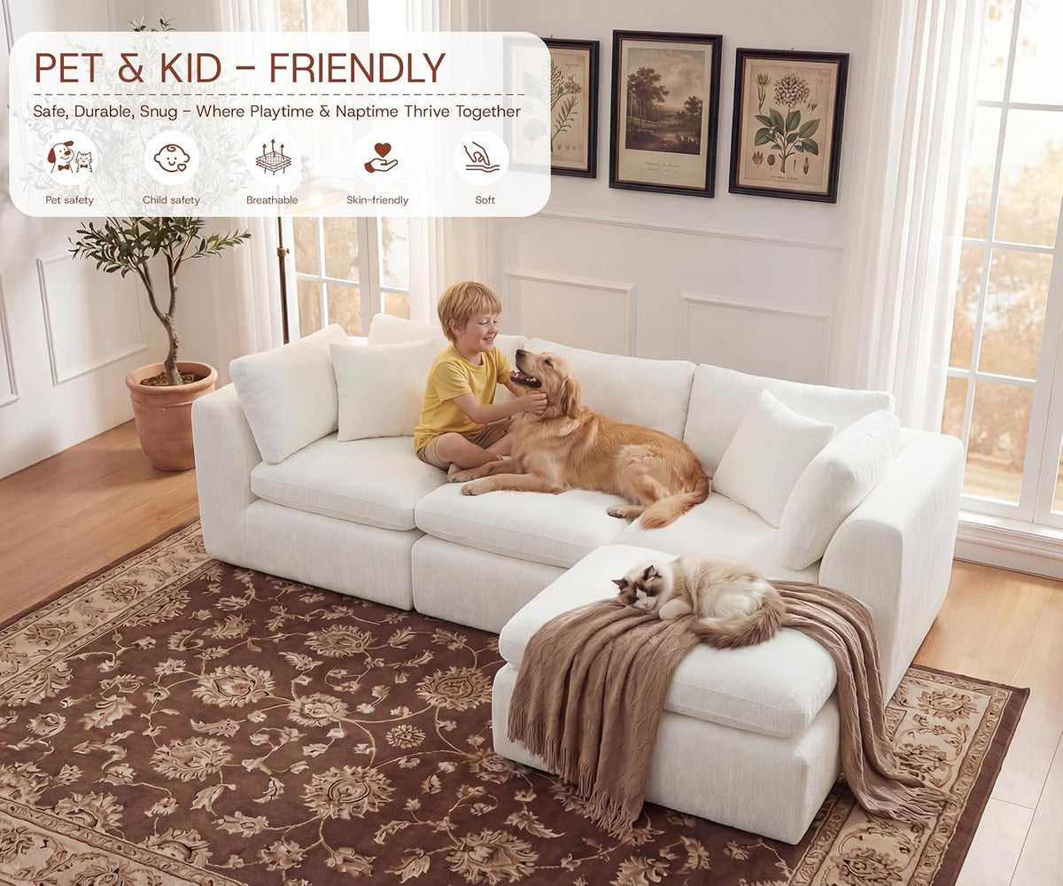 ☁️ Oversized Cloud Sectional Sofa – Plush Boneless Modular Couch for Cozy Living Spaces 🛋️✨