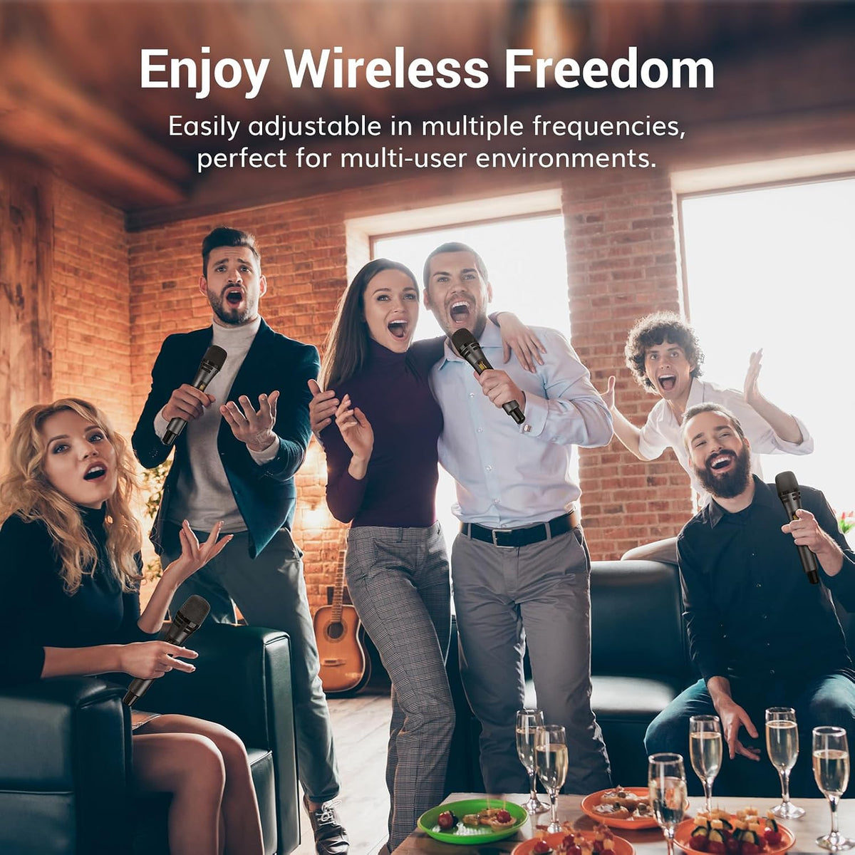 🎤 Dual Wireless Microphone System ✨ UHF Handheld Mics for Karaoke, Parties & Live Events