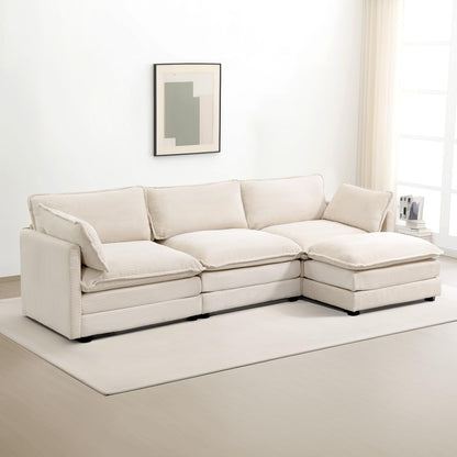 🛋️ Oversized Corduroy Modular Sectional Sofa – Cozy Deep Seating for Modern Living ✨