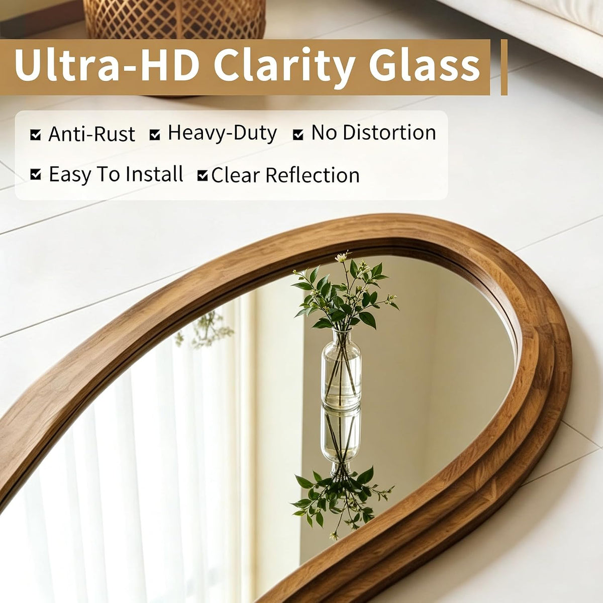✨ Irregular Full-Length Floor Mirror – Modern 3-Layer Design for a Stylish, Light-Filled Home 🪞