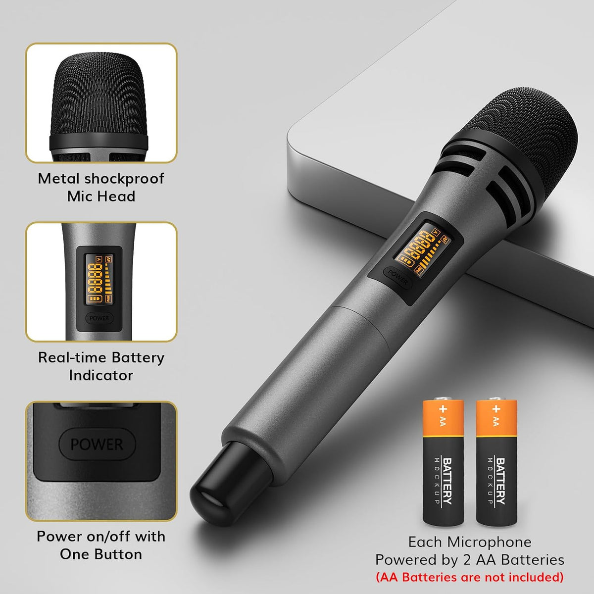 🎤 Dual Wireless Microphone System ✨ UHF Handheld Mics for Karaoke, Parties & Live Events
