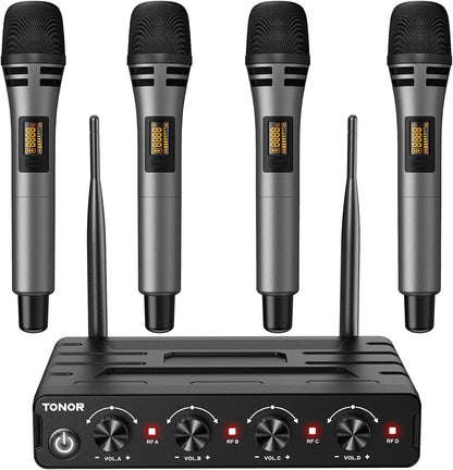 🎤 Dual Wireless Microphone System ✨ UHF Handheld Mics for Karaoke, Parties & Live Events