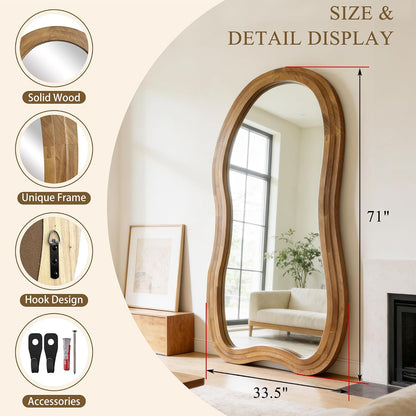 ✨ Irregular Full-Length Floor Mirror – Modern 3-Layer Design for a Stylish, Light-Filled Home 🪞