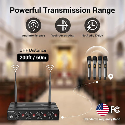 🎤 Dual Wireless Microphone System ✨ UHF Handheld Mics for Karaoke, Parties & Live Events