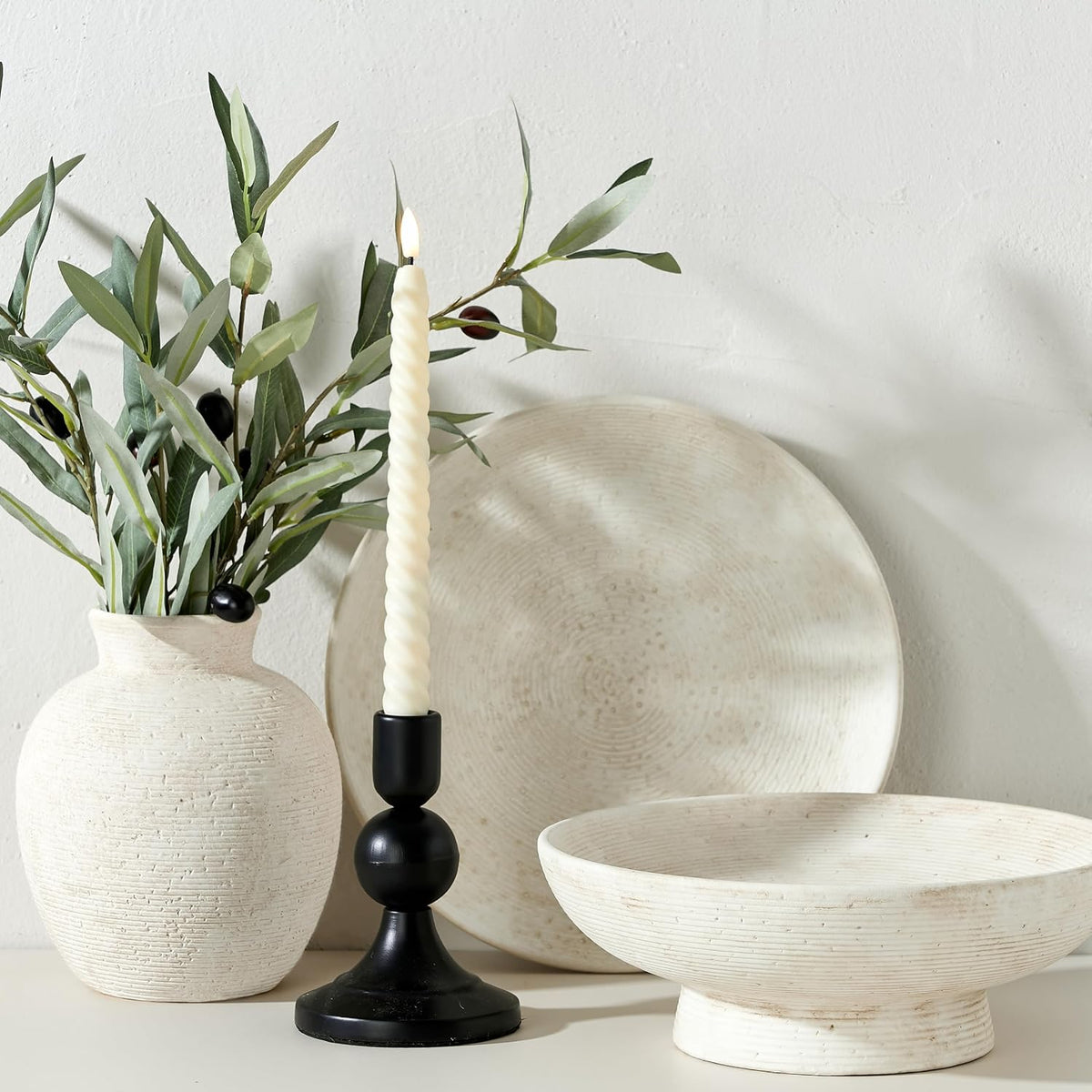 🤍 Rustic Ceramic Accent Table ✨ Farmhouse Decorative Side Table for a Cozy & Stylish Home