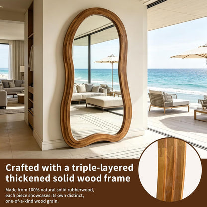 ✨ Irregular Full-Length Floor Mirror – Modern 3-Layer Design for a Stylish, Light-Filled Home 🪞