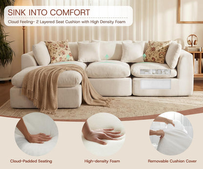 ☁️ Oversized Cloud Sectional Sofa – Plush Boneless Modular Couch for Cozy Living Spaces 🛋️✨