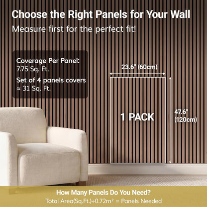 🪵 Walnut Wood Slat Acoustic Wall Panels ✨ Modern Decorative Wall Covering for a Cozy Home