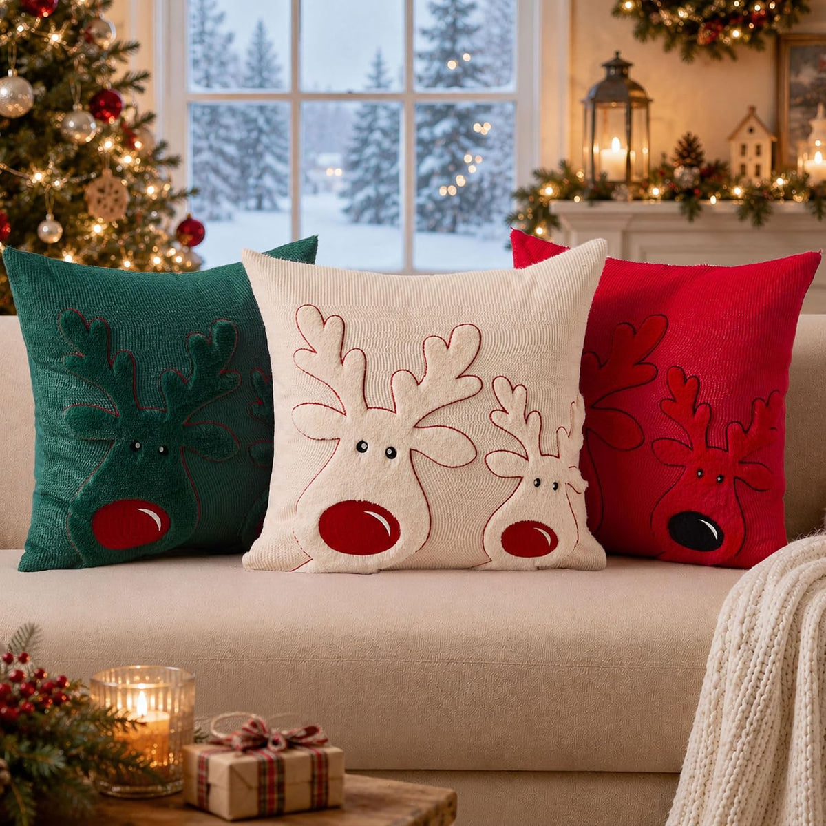 🎄 Christmas Holiday Pillow Covers ✨ Cozy Festive Cushion Covers for a Warm & Merry Home ❤️