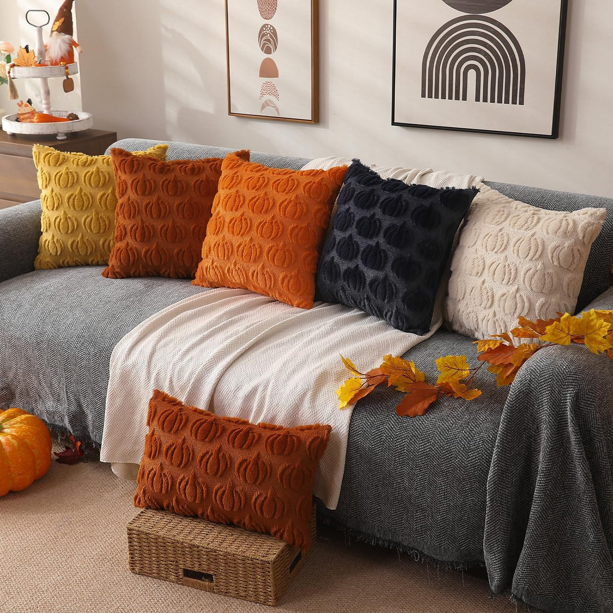 🎃 Cozy Pumpkin Cushion Covers 🍂 Fall Harvest Home Decor for a Warm & Festive Home