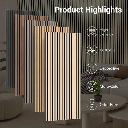 🪵 Walnut Wood Slat Acoustic Wall Panels ✨ Modern Decorative Wall Covering for a Cozy Home