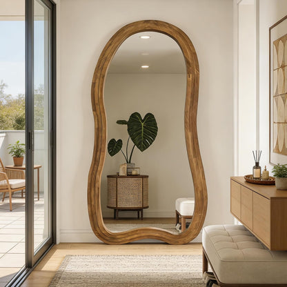✨ Irregular Full-Length Floor Mirror – Modern 3-Layer Design for a Stylish, Light-Filled Home 🪞