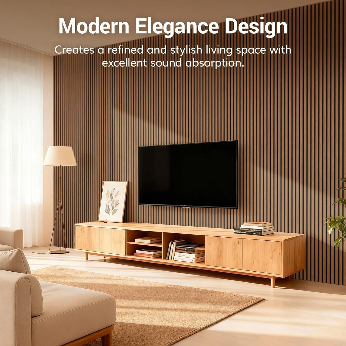 🪵 Walnut Wood Slat Acoustic Wall Panels ✨ Modern Decorative Wall Covering for a Cozy Home