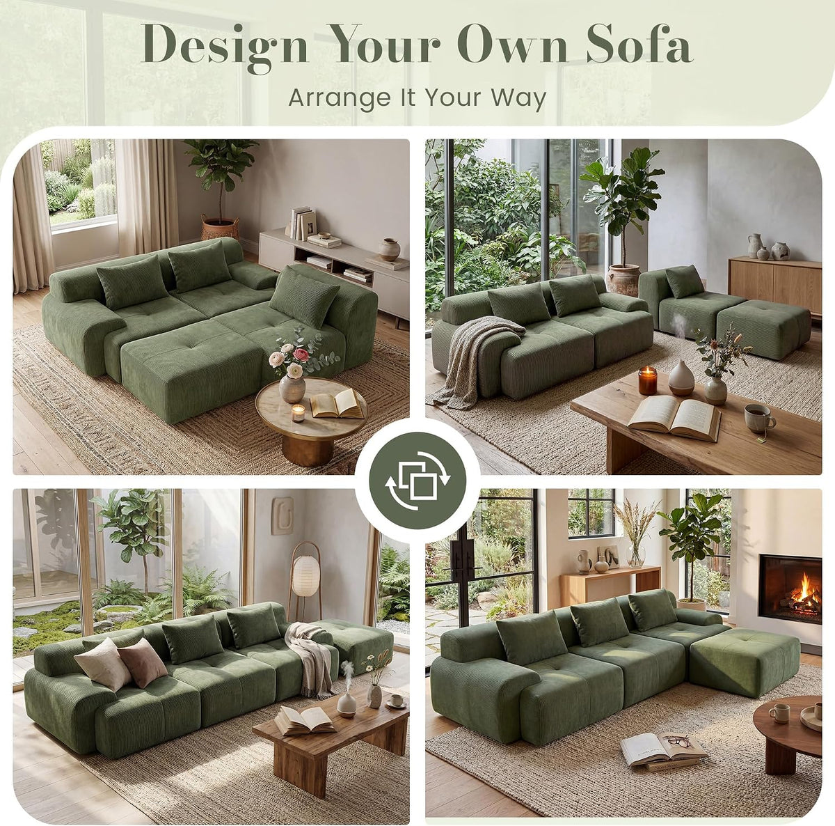 ☁️ Modern Boneless Modular Sectional Sofa – Cozy Cloud-Like Comfort for Your Living Room 🛋️✨