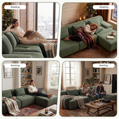 ☁️ Modern Boneless Modular Sectional Sofa – Cozy Cloud-Like Comfort for Your Living Room 🛋️✨