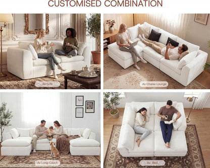 ☁️ Oversized Cloud Sectional Sofa – Plush Boneless Modular Couch for Cozy Living Spaces 🛋️✨
